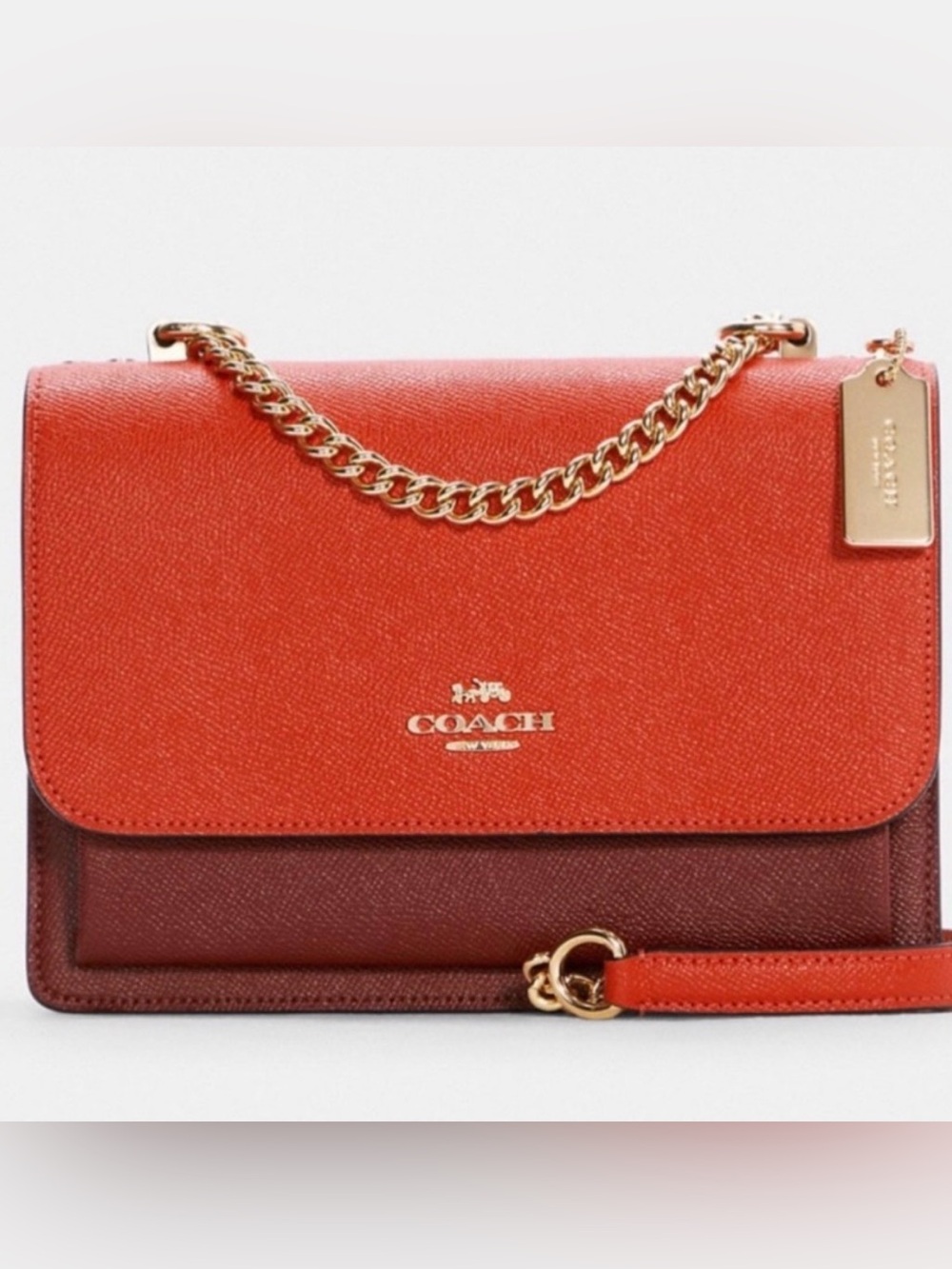 NWT COACH Klare Crossbody In Colorblock Shoulder Bag - Poppy Red